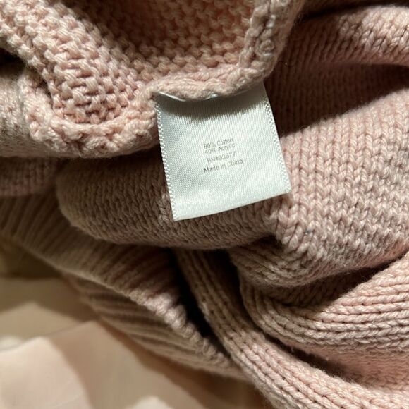 A.N.A Cable Net Pink Hi-Lo Sweater W/Cold Shoulder size XL - Picture 10 of 10